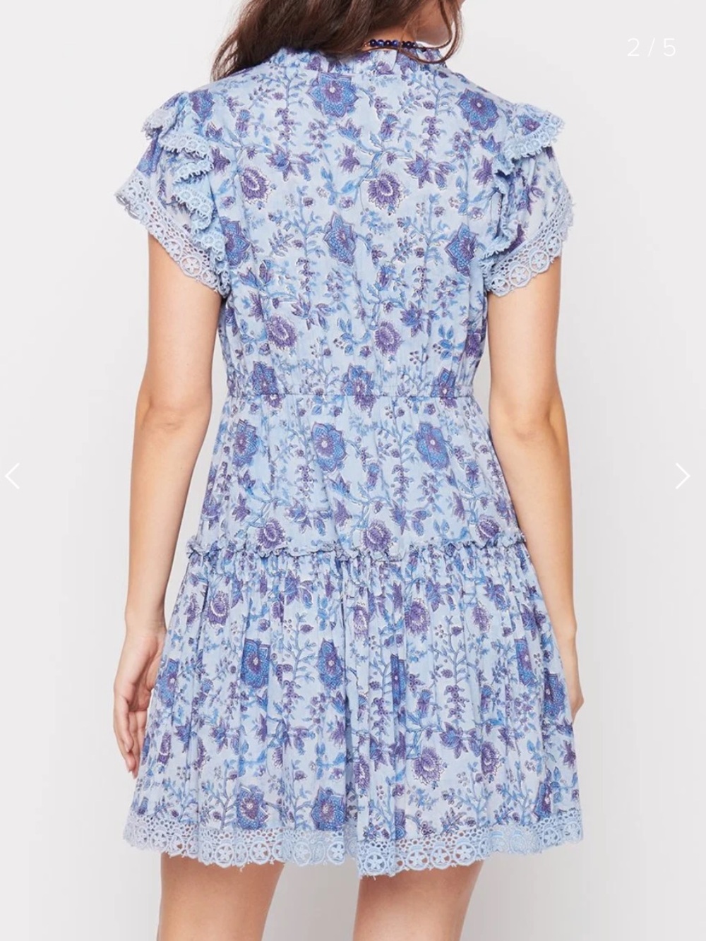 🛍️SALE Shade amour blue floral tasseled resort wear beach summer dress NWT SZ S - Picture 2 of 10